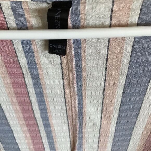 Lane Bryant Women’s one size open front striped duster shrug cardigan top - Picture 3 of 4